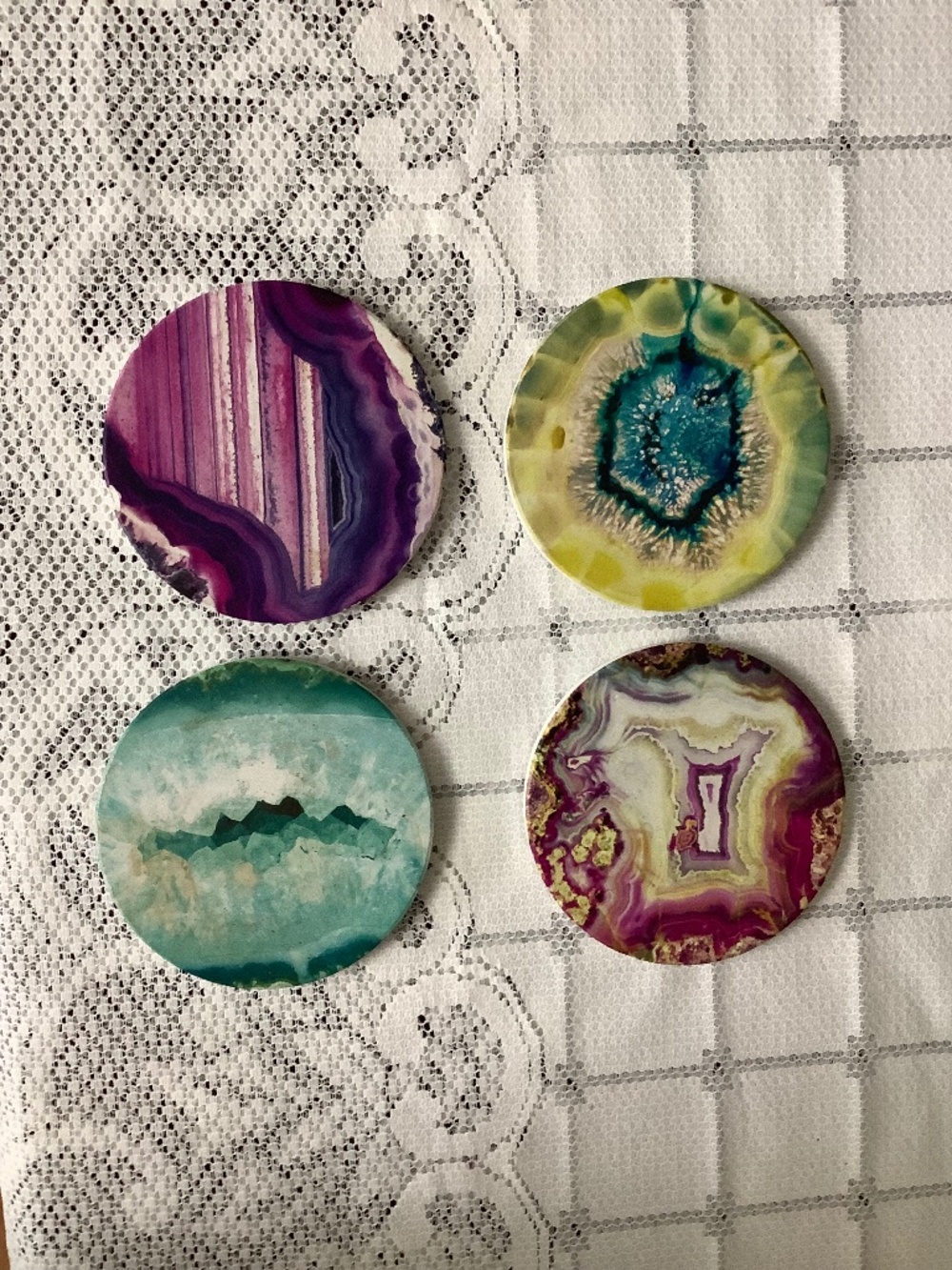 Colorful Artsy Coasters set of four.